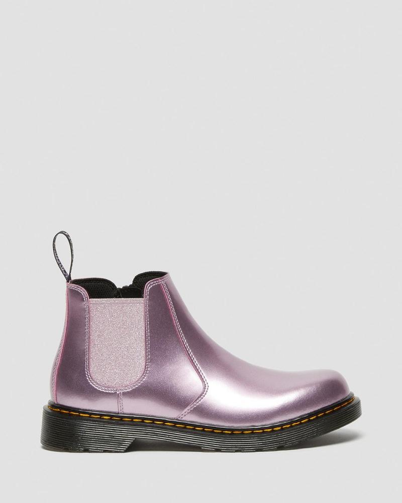 Pink Kids' Dr Martens Youth 2976 Metallic Chelsea Boots | CA 670LIS